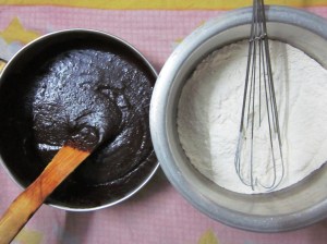 flour and chocolate