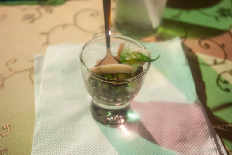 Lentils and cuttle fish